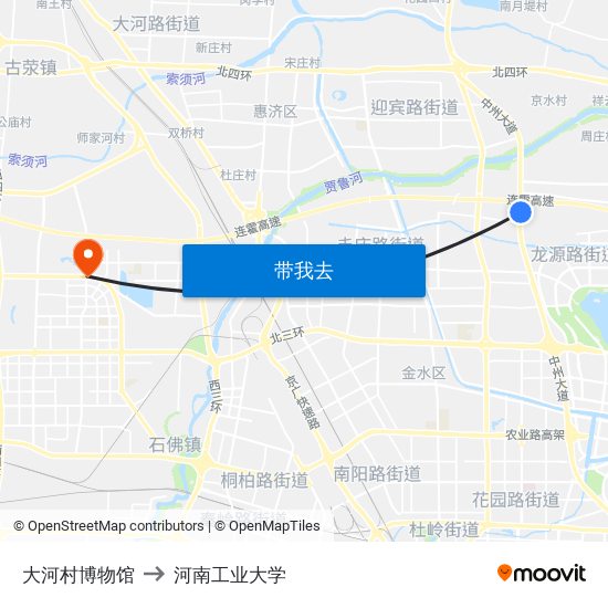 大河村博物馆 to 河南工业大学 map