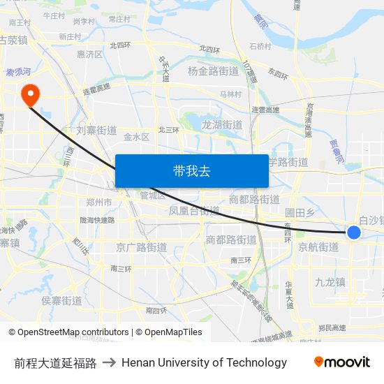 前程大道延福路 to Henan University of Technology map