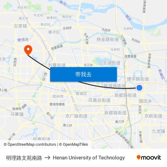 明理路文苑南路 to Henan University of Technology map