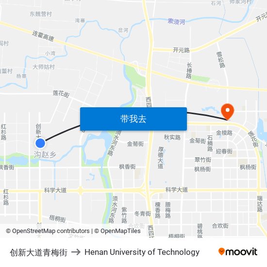 创新大道青梅街 to Henan University of Technology map