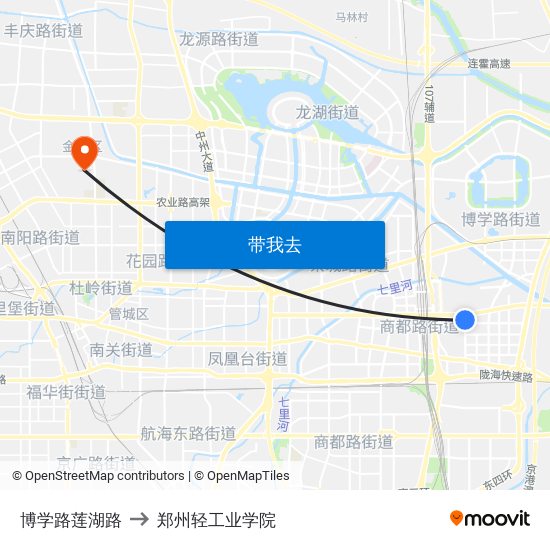 博学路莲湖路 to 郑州轻工业学院 map