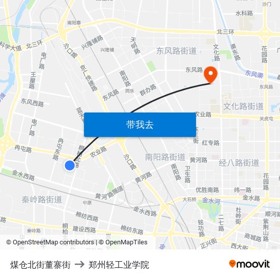 煤仓北街董寨街 to 郑州轻工业学院 map