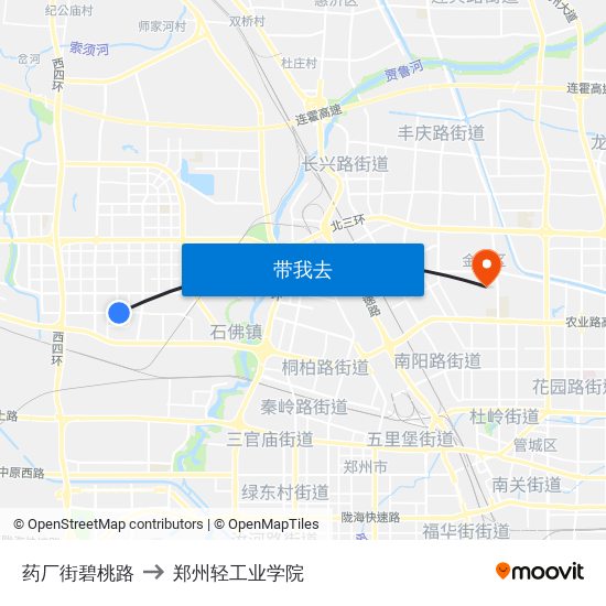 药厂街碧桃路 to 郑州轻工业学院 map