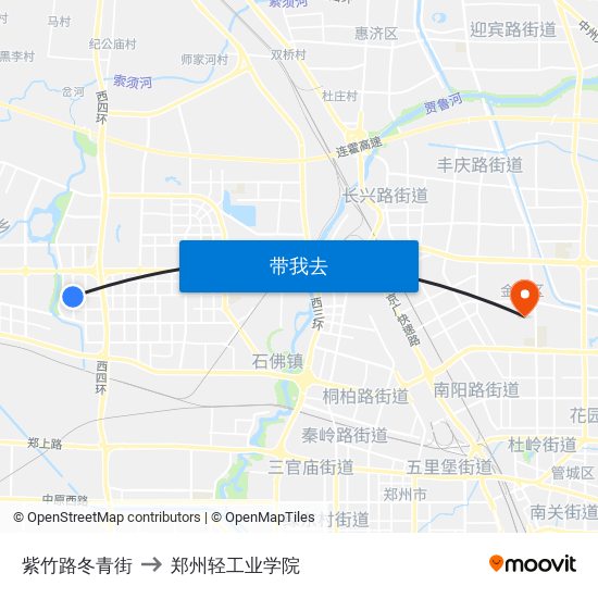 紫竹路冬青街 to 郑州轻工业学院 map