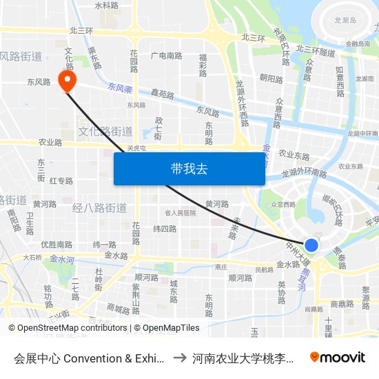 会展中心 Convention & Exhibition Center to 河南农业大学桃李园学生公寓 map