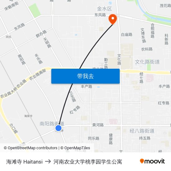 海滩寺 Haitansi to 河南农业大学桃李园学生公寓 map