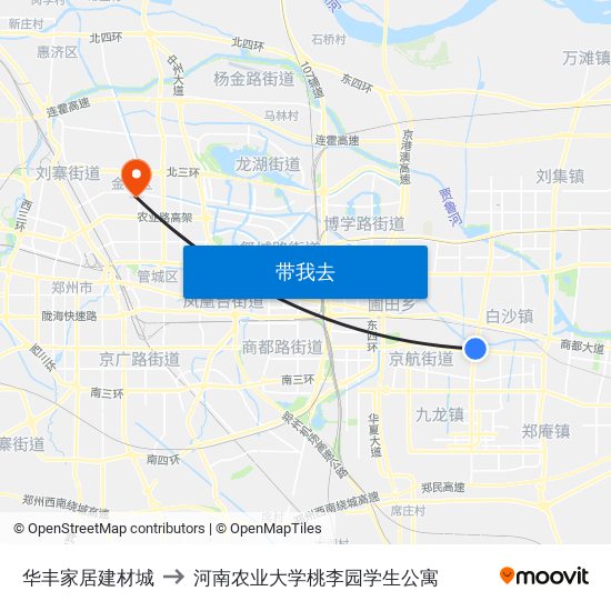 华丰家居建材城 to 河南农业大学桃李园学生公寓 map