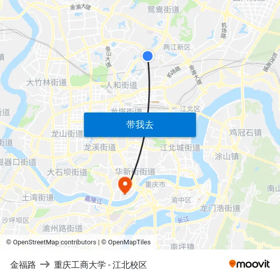 金福路 to 重庆工商大学 - 江北校区 map