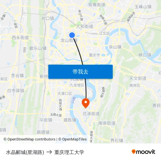 水晶郦城(星湖路) to 重庆理工大学 map