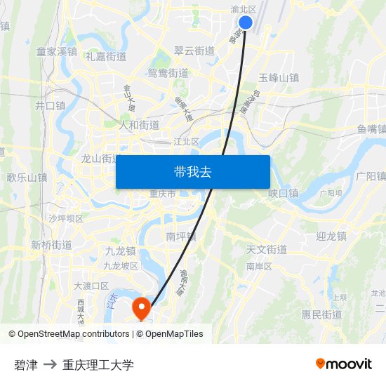 碧津 to 重庆理工大学 map