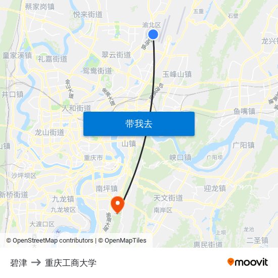 碧津 to 重庆工商大学 map
