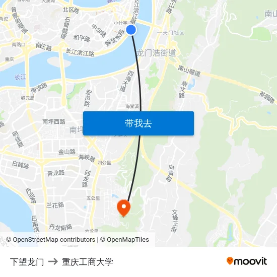 下望龙门 to 重庆工商大学 map