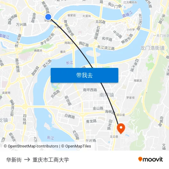 华新街 to 重庆市工商大学 map