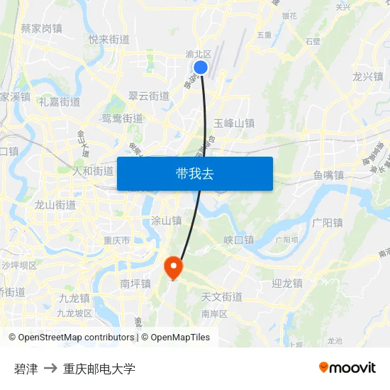 碧津 to 重庆邮电大学 map