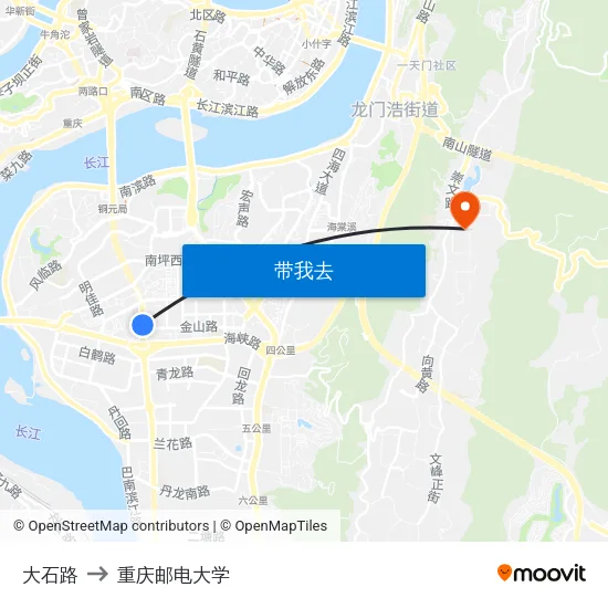 大石路 to 重庆邮电大学 map