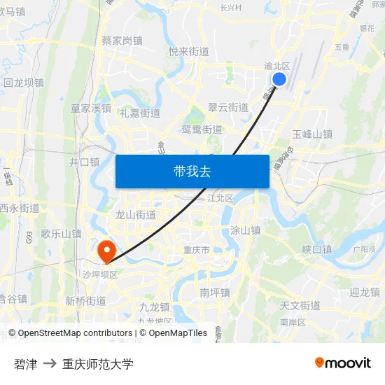 碧津 to 重庆师范大学 map