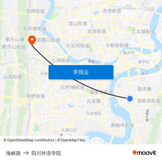 海峡路 to 四川外语学院 map