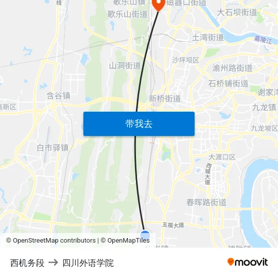 西机务段 to 四川外语学院 map