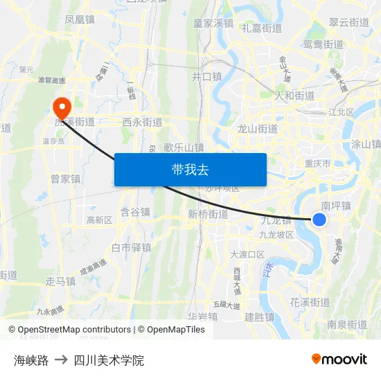 海峡路 to 四川美术学院 map