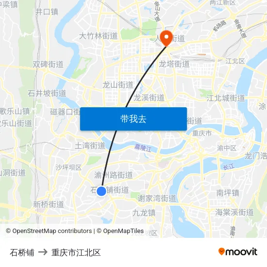 石桥铺 to 重庆市江北区 map