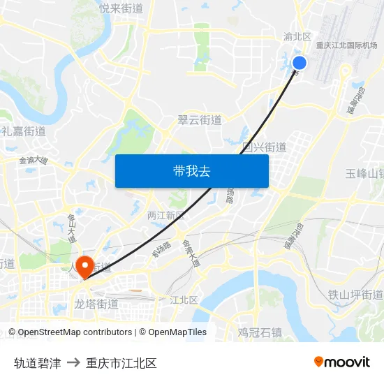 轨道碧津 to 重庆市江北区 map