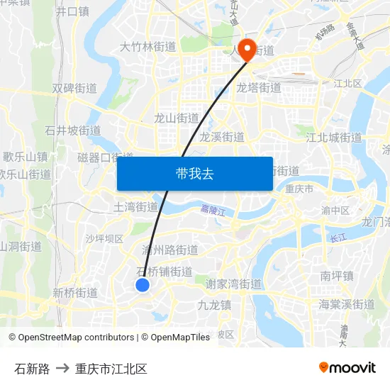 石新路 to 重庆市江北区 map