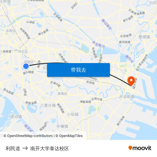 利民道 to 南开大学泰达校区 map