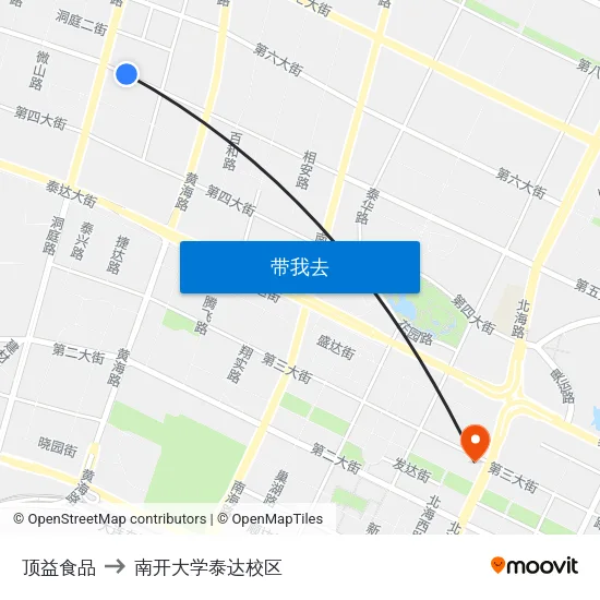 顶益食品 to 南开大学泰达校区 map