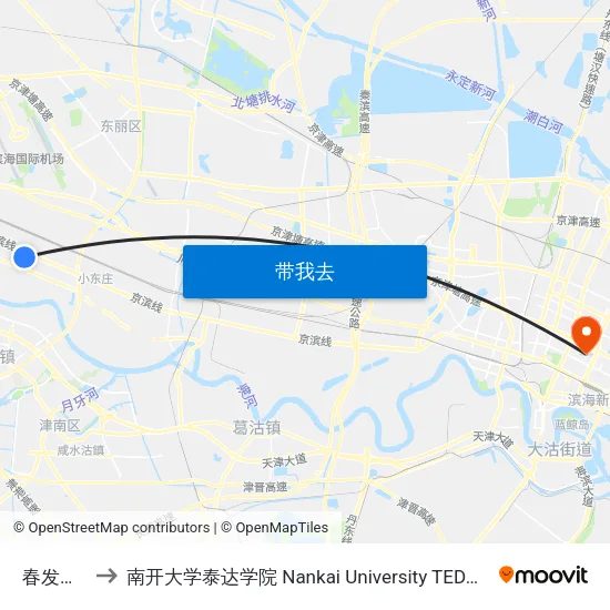 春发香料 to 南开大学泰达学院 Nankai University TEDA College map