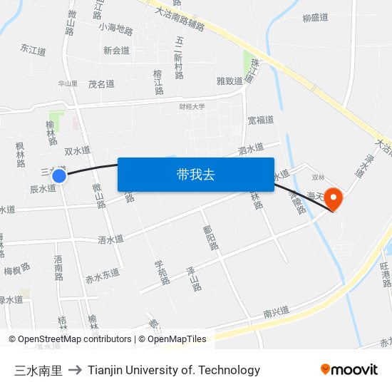 三水南里 to Tianjin University of. Technology map