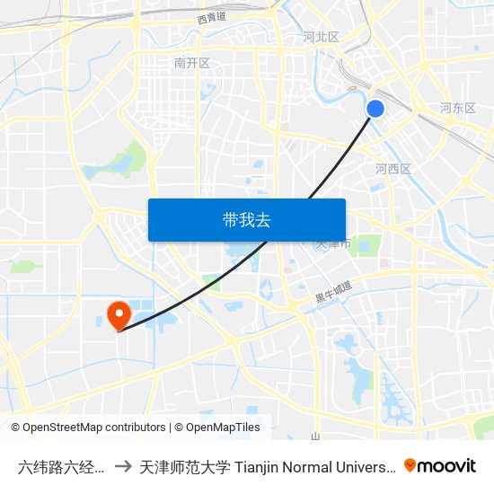 六纬路六经路 to 天津师范大学 Tianjin Normal University map