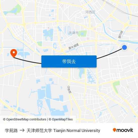 学苑路 to 天津师范大学 Tianjin Normal University map