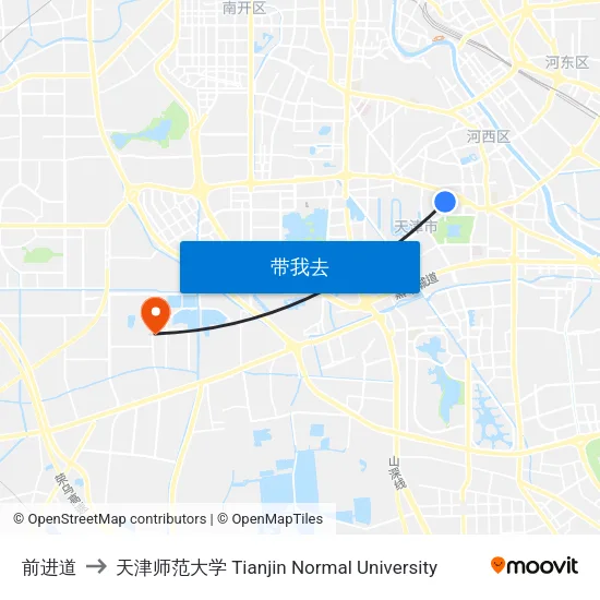 前进道 to 天津师范大学 Tianjin Normal University map