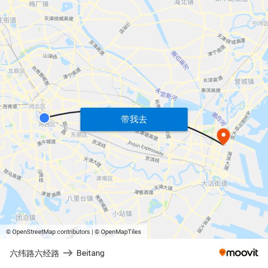 六纬路六经路 to Beitang map