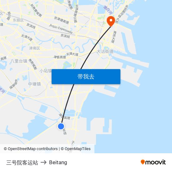 三号院客运站 to Beitang map