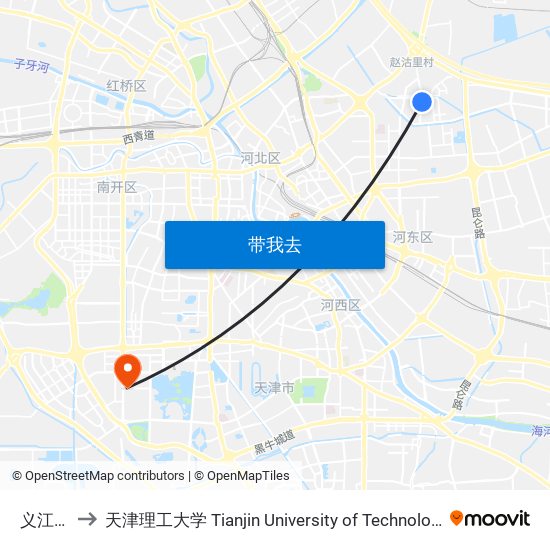 义江里 to 天津理工大学 Tianjin University of Technology map
