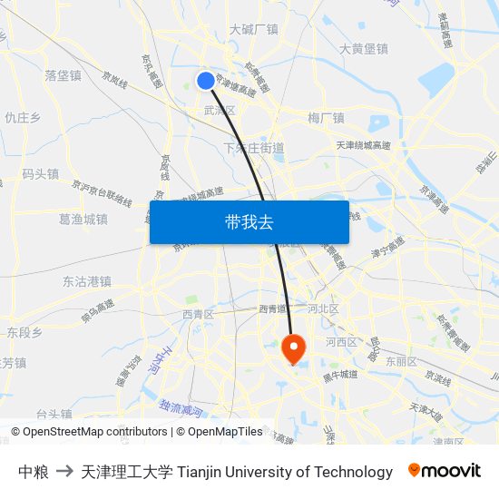 中粮 to 天津理工大学 Tianjin University of Technology map