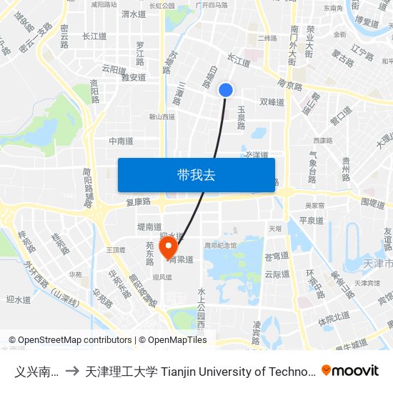 义兴南里 to 天津理工大学 Tianjin University of Technology map