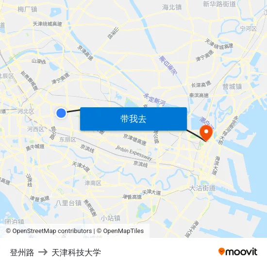登州路 to 天津科技大学 map