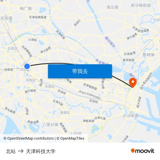 北站 to 天津科技大学 map