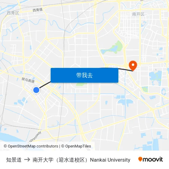 知景道 to 南开大学（迎水道校区）Nankai University map
