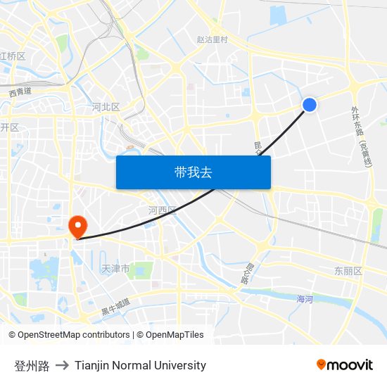 登州路 to Tianjin Normal University map