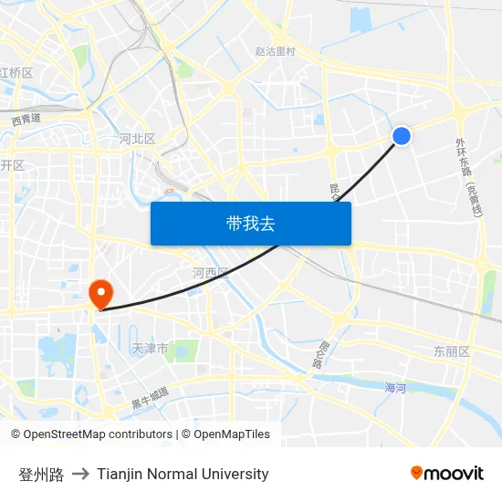 登州路 to Tianjin Normal University map