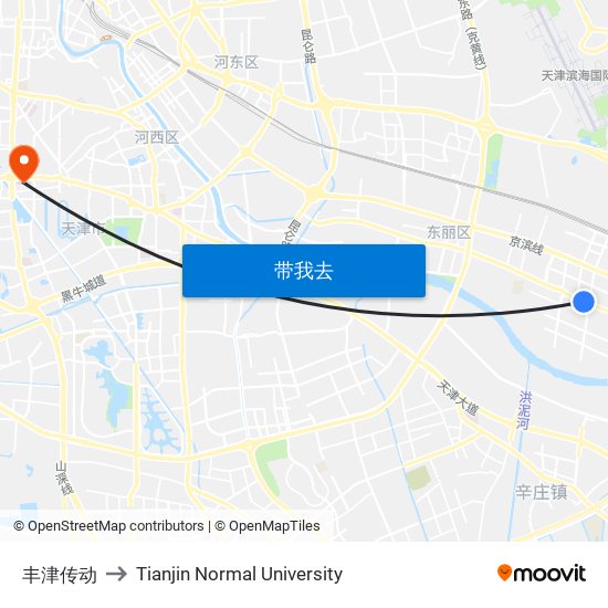 丰津传动 to Tianjin Normal University map