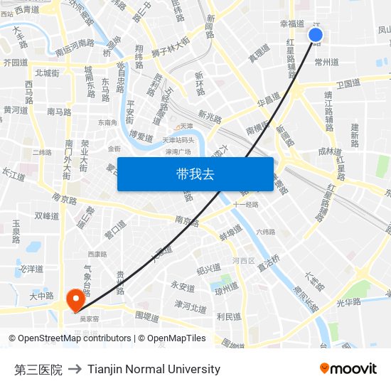 第三医院 to Tianjin Normal University map