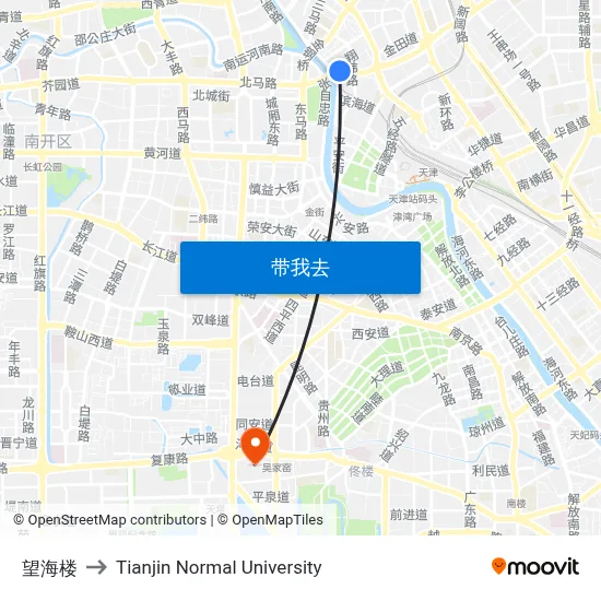 望海楼 to Tianjin Normal University map