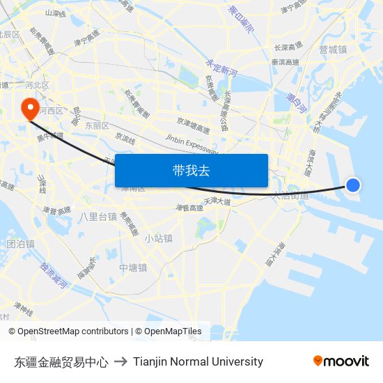 东疆金融贸易中心 to Tianjin Normal University map