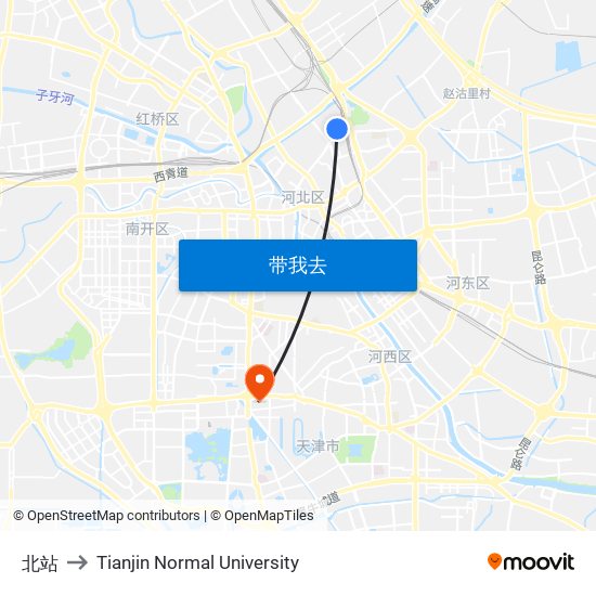 北站 to Tianjin Normal University map