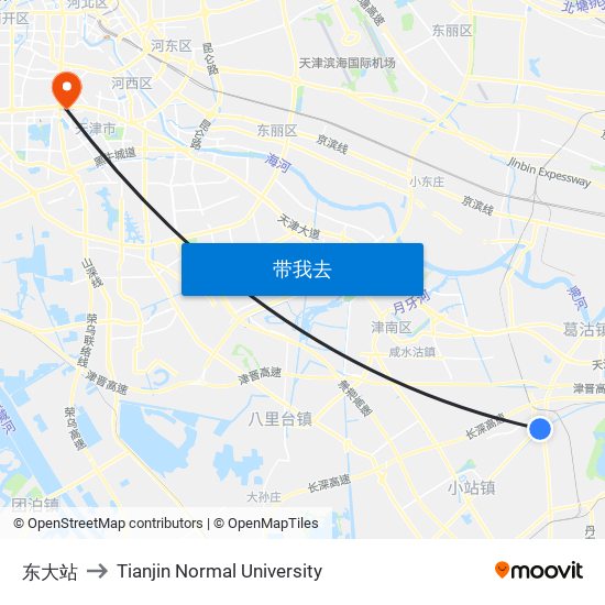东大站 to Tianjin Normal University map