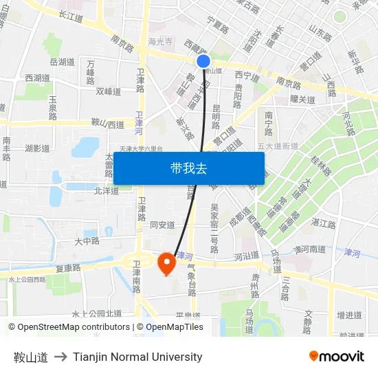 鞍山道 to Tianjin Normal University map